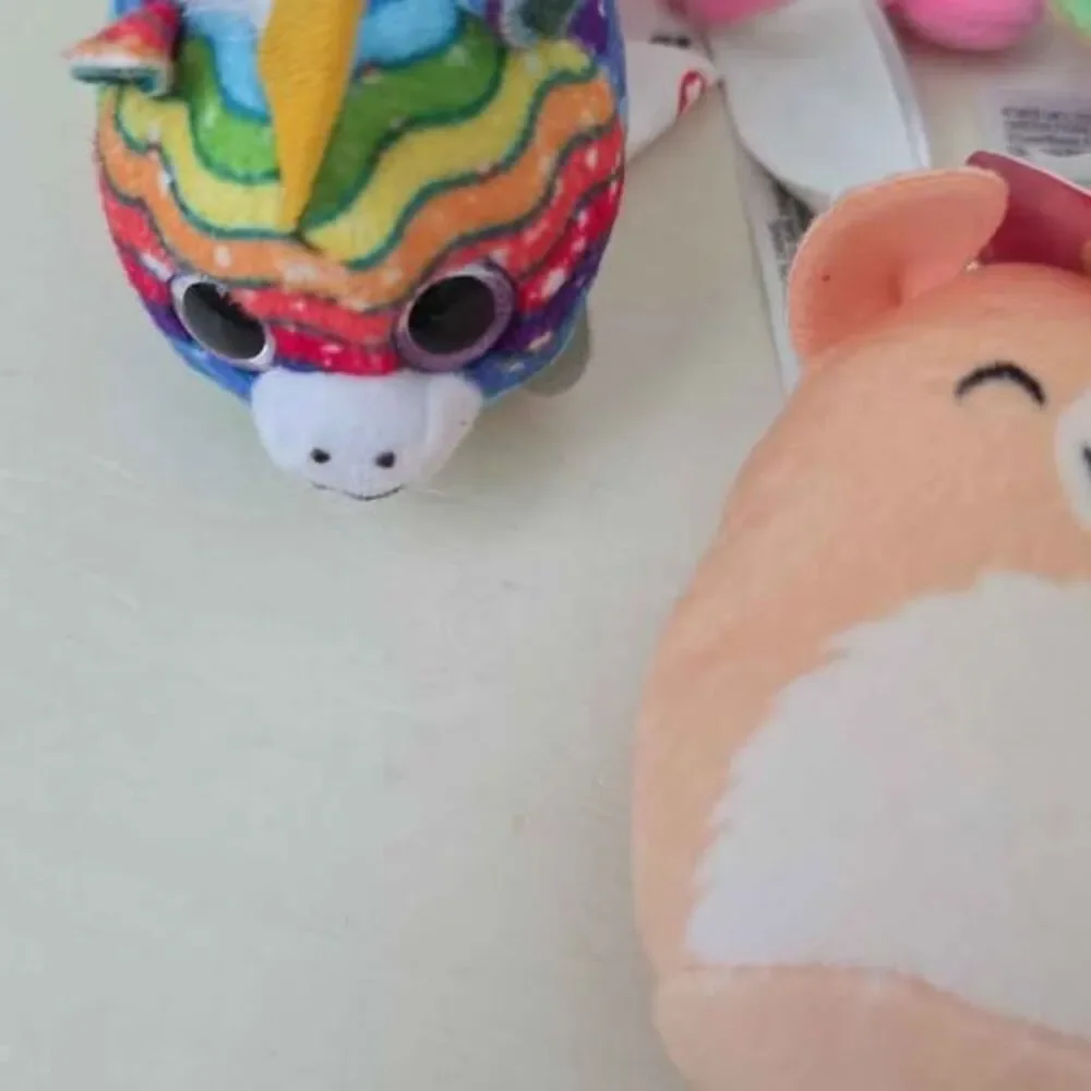 Assorted Mini Plush Lot - Care Bears, Squishmallows, and More